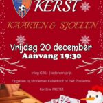 Vrijdag 20 december kerstkaarten en sjoelen aanvang 19:30