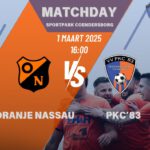 Zaterdag aanstaande oranje nassau -pkc’83 aanvang 16:00 uur