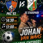 PKC’83 SPEELT ZATERDAG DE 1E BEKERWEDSTRIJD THUIS TEGEN SC STADSPARK MET NA AFLOOP LIVE-MUZIEK