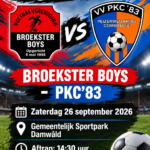 Zaterdag aanstaande broekster boys – pkc’83